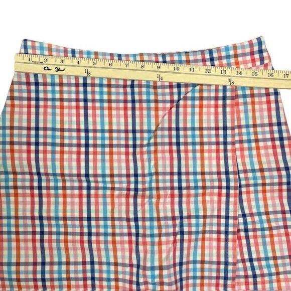 Talbots Skort Multicolor Pockets Side Zip Orange Blue White Pink Women's Size 6 - Picture 3 of 10